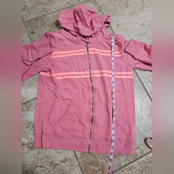 Victoria’s Secret Angel Small Pink Zip Hoodie Striped Vintage Preppy Cozy Classi - Picture 7 of 7